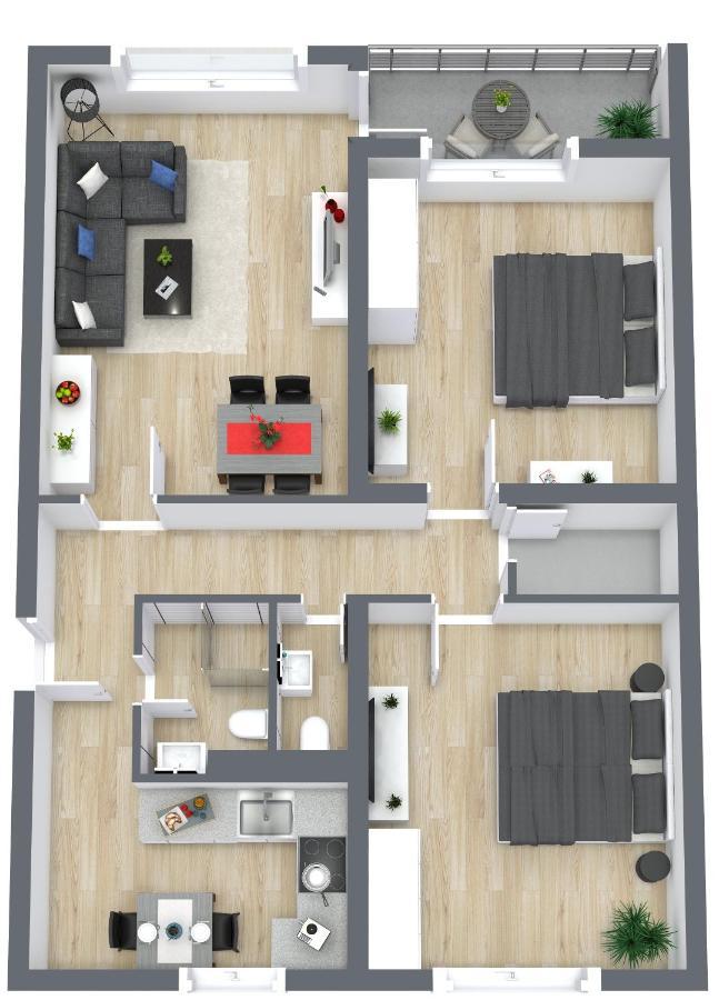 Apartment Eastside mit 3 Zimmern für bis zu 5 Personen mit Balkon Friedrichshafen Exterior foto